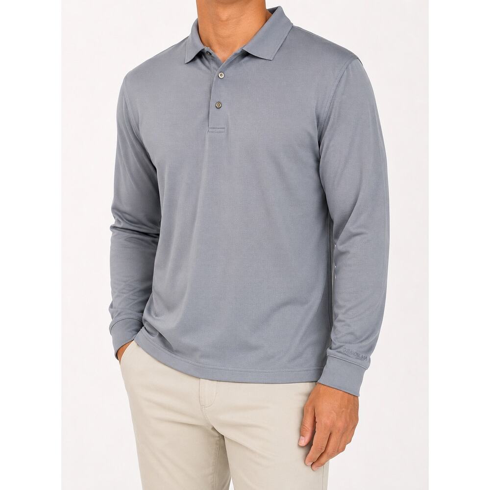 Grand Slam Performance Men’s Long Sleeve Polo Shirt XL Gray Golf Casual Stretch